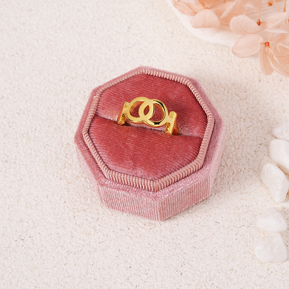 Lesbian Ring Gold Plated Personalized Engraved Ring LGBT Pride Ring