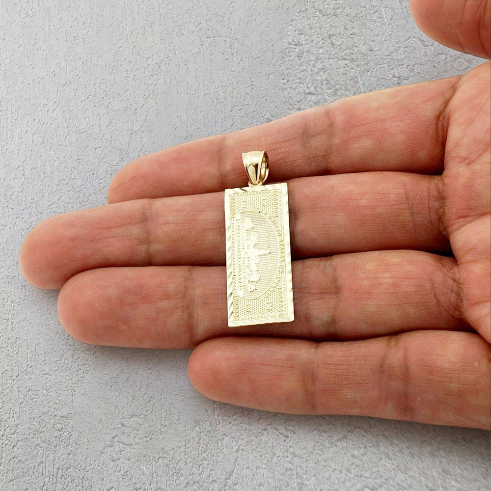 Million Dollar Bill Money Necklace Gold Plated