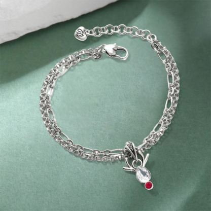 Reindeer Bracelet With Birthstone 