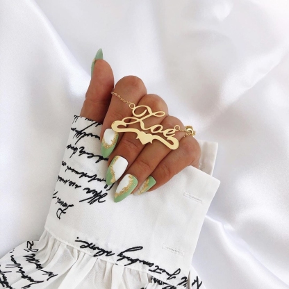 Love Heart Gold Plated Custom Name Necklace