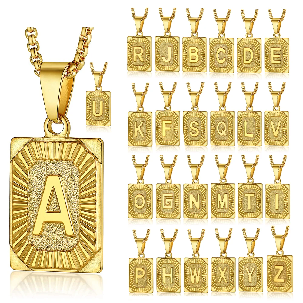 Gold Plated Initial Letter Pendant Necklace