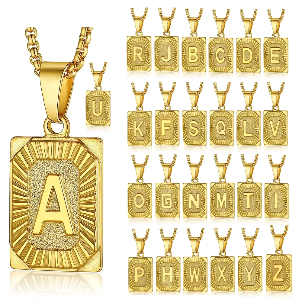 Gold Plated Initial Letter Pendant Necklace