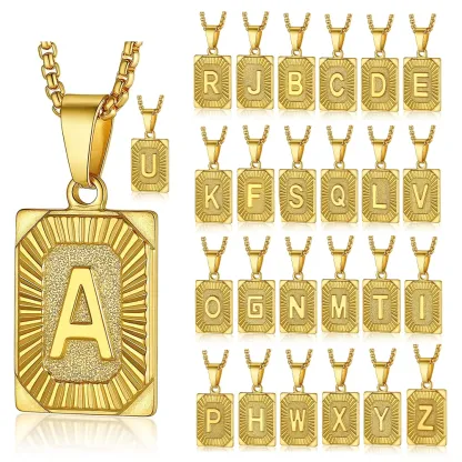 Gold Plated Initial Letter Pendant Necklace