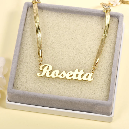 Butterfly Design Personalized Name Necklace And Bamboo Name Earrings Jewelry Set 2pcs 