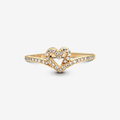 Wishbone Heart Ring Personalized Custom Engraved Promise Ring For Love