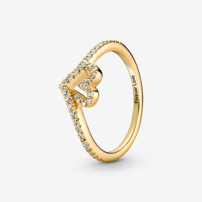 Wishbone Heart Ring Personalized Custom Engraved Promise Ring For Love