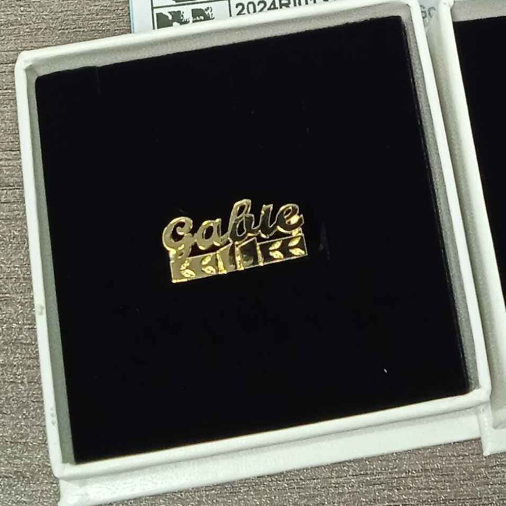 Gold Plated Personalized Custom Engraved 3D Name Ring