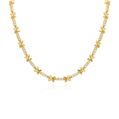 Zirconia Love Island XOXO Choker Necklace 