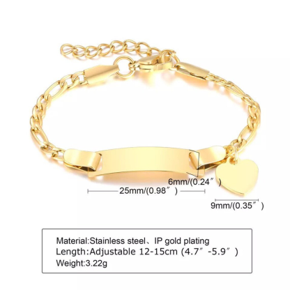 Heart Personalized Kids Name Bracelet