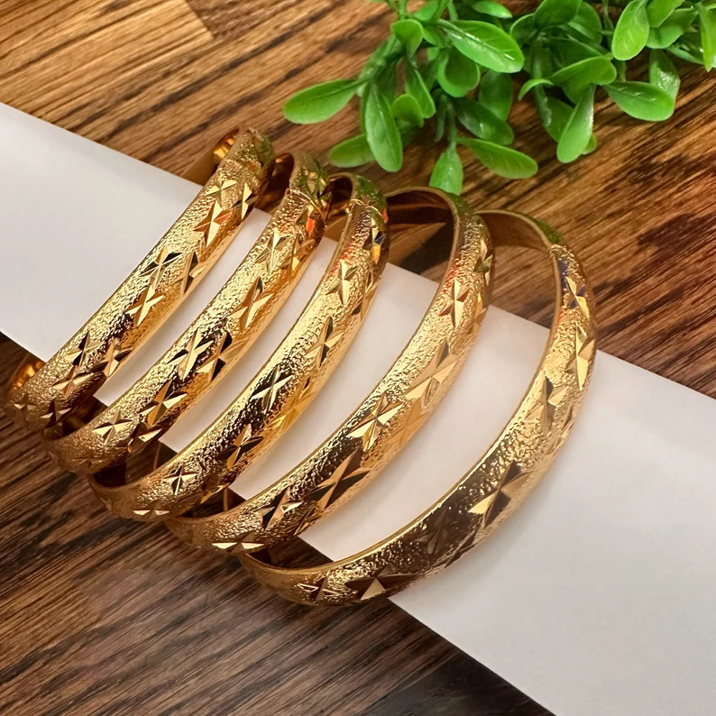 Gold Plated Stackable Bangles Bracelet