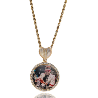 Twist Chain Heart Photo Necklace Pendant Personalized Picture Necklace