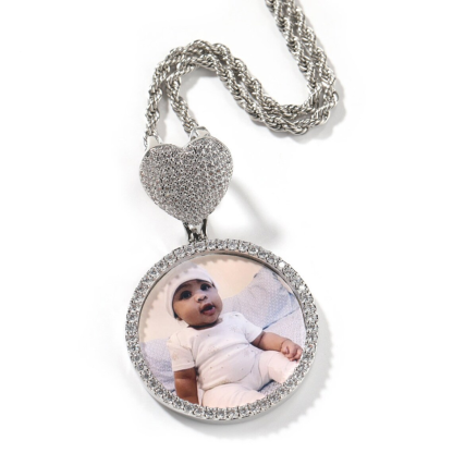 Twist Chain Heart Photo Necklace Pendant Personalized Picture Necklace