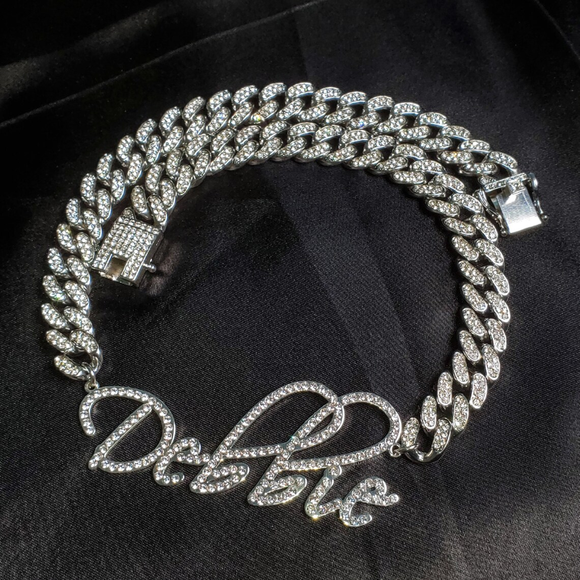 Personalized Letters Nameplate Cuban Chain Diamond Name Nacklace