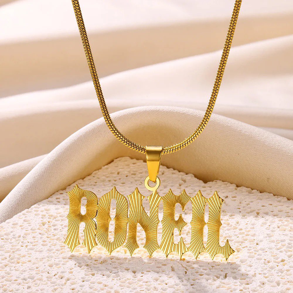Personalized Removable Light Beam Nameplate Pendant Necklace 