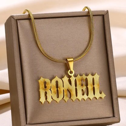 Personalized Removable Light Beam Nameplate Pendant Necklace 