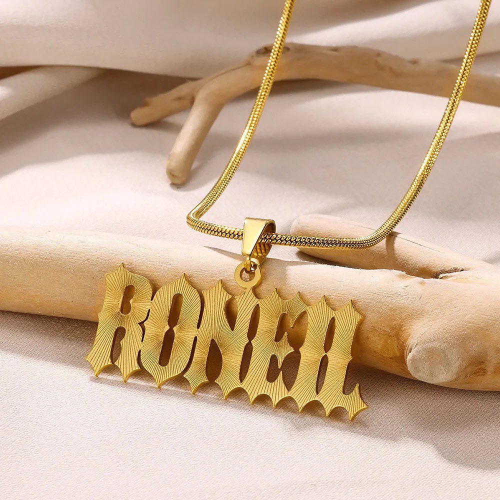 Personalized Removable Light Beam Nameplate Pendant Necklace 