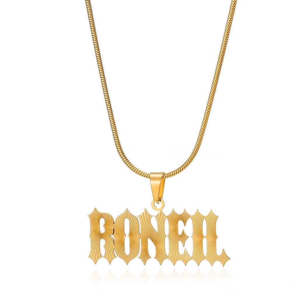 Personalized Removable Light Beam Nameplate Pendant Necklace