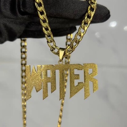 Forsted Nameplate Pendant Cuban Chain Personalized Name Necklace