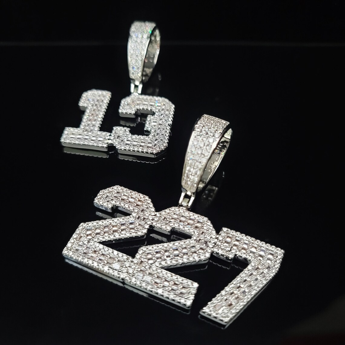 Bling Hip Hop Style 1-6 Numbers Cuban Chain Custom Number Necklace