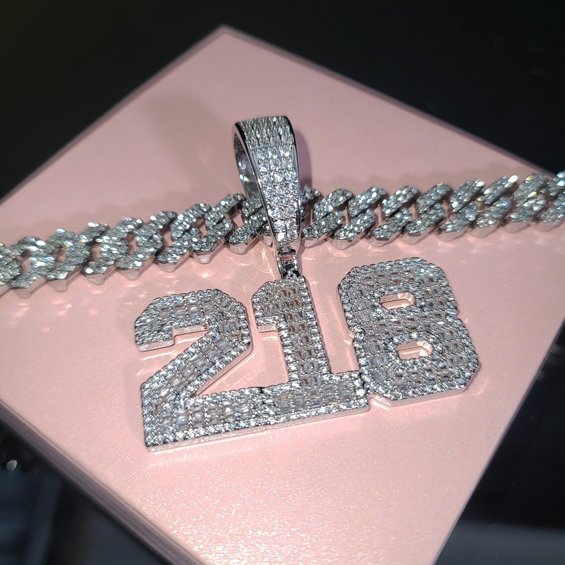 Bling Hip Hop Style 1-6 Numbers Cuban Chain Custom Number Necklace