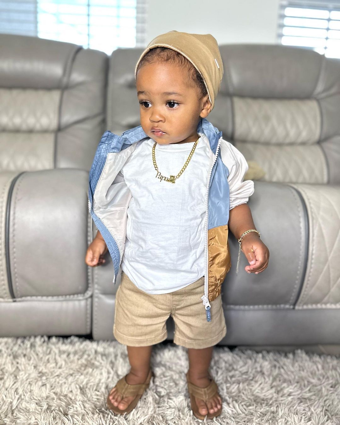 [Papa's necklace]Teddy Bear Nameplate Pendant Cuban Chain Personalized Name Necklace