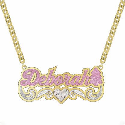 Christmas Tree Acrylic Personalized Name Necklace 