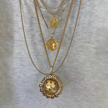 Gold Plated Openable Ball Personalized Photo Necklace