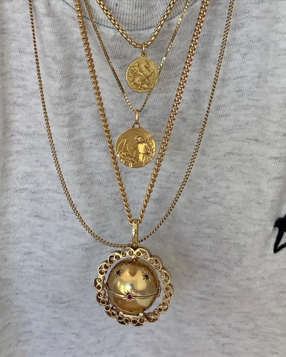 Gold Plated Openable Ball Personalized Photo Necklace