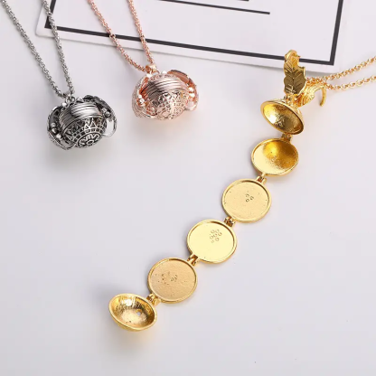 Personalized Multilayer Openable Photo Box Pendant Photo Necklace