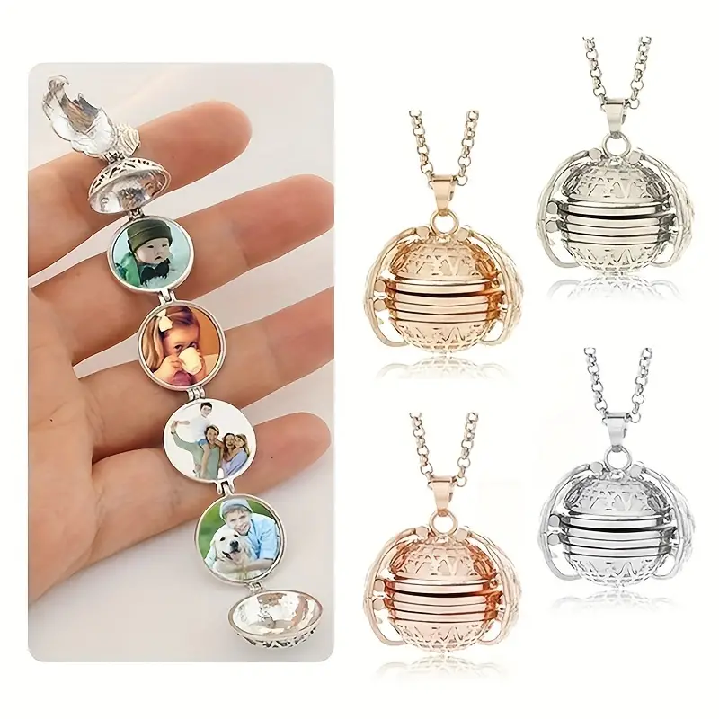 Personalized Multilayer Openable Photo Box Pendant Photo Necklace