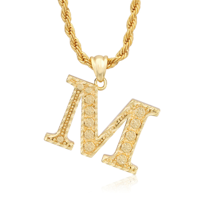 Personalized Gold-Plated Letter Monogram Necklace