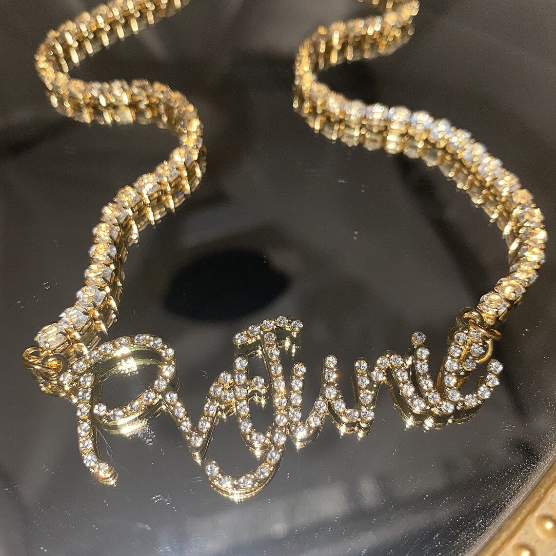 Tennis Chain Personalized Iced Out Nameplate Pendant Name Necklace