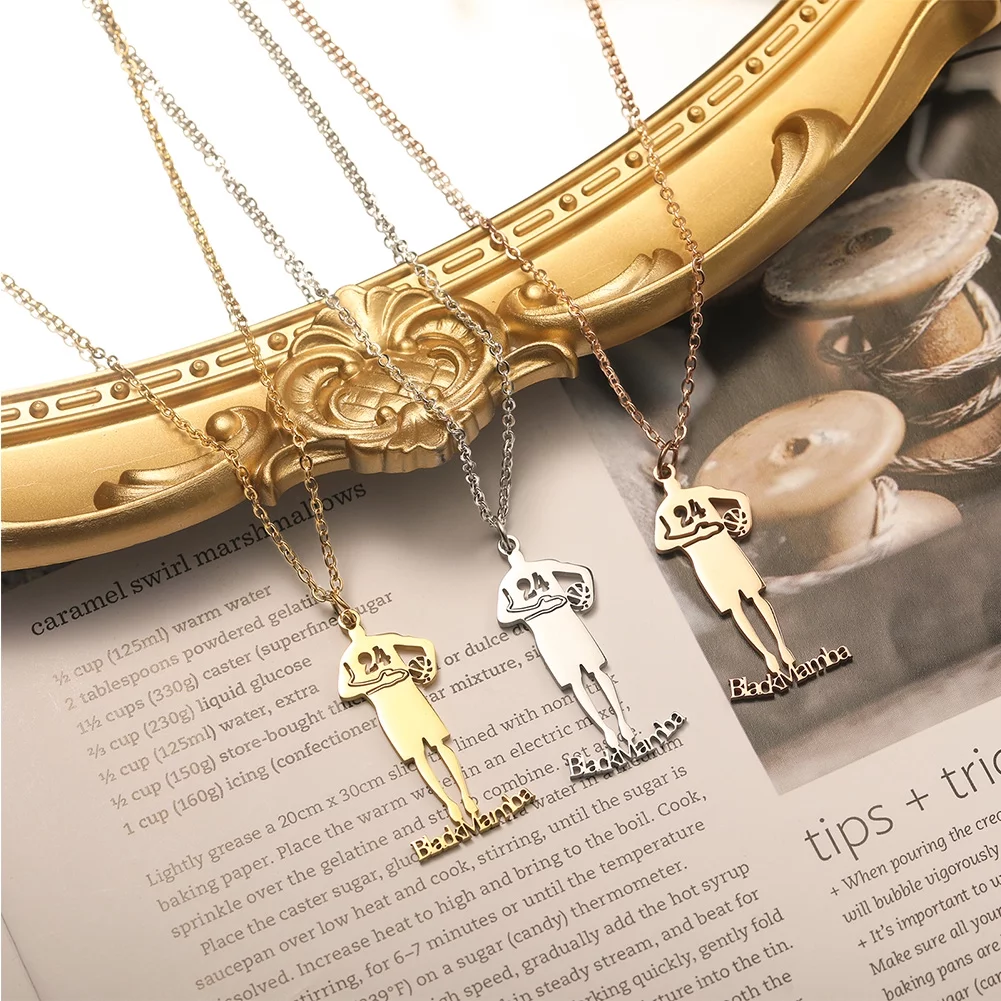 Sportman Nameplate Pendant Personalized Name Necklace Gifts For Boys