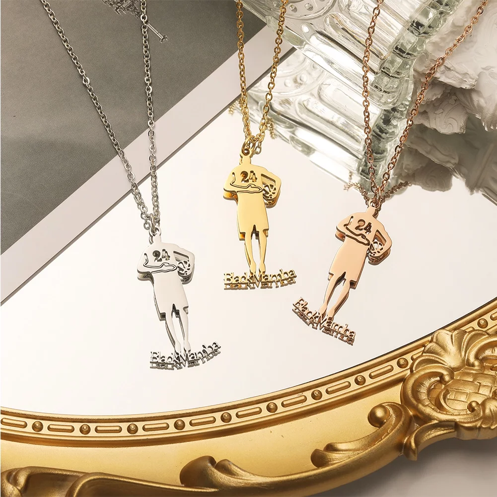 Sportman Nameplate Pendant Personalized Name Necklace Gifts For Boys