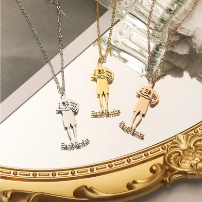 Sportman Nameplate Pendant Personalized Name Necklace Gifts For Boys