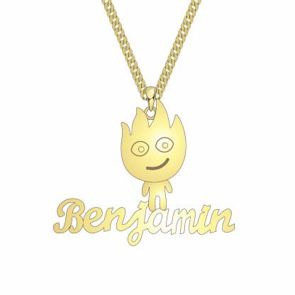  Cuban Chain Heart Pendant Personalized Name Necklace