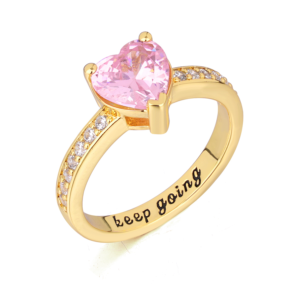 Custom Birthstone Crystal Heart Promise Ring Gifts For Women