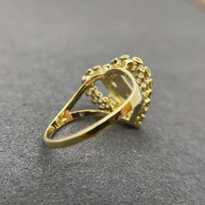 Gear Shape Heart Love Personalized Initial Letter Ring