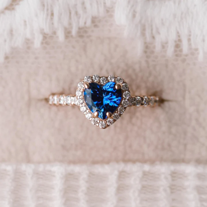 Heart Zircon Ring Custom Engrave Promise Ring