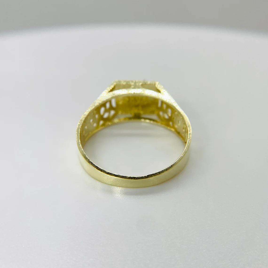 Custom Gold Plate Initial Letter Alphabet Monogram Ring