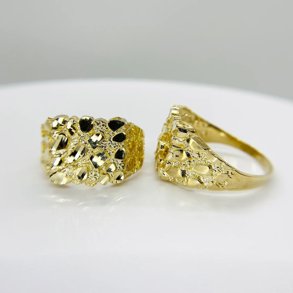 Gold Plate Nugget Square Vintage Ring
