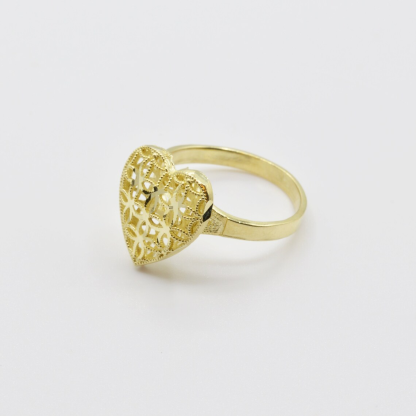 Gold Heart Mesh Love Vintage Ring
