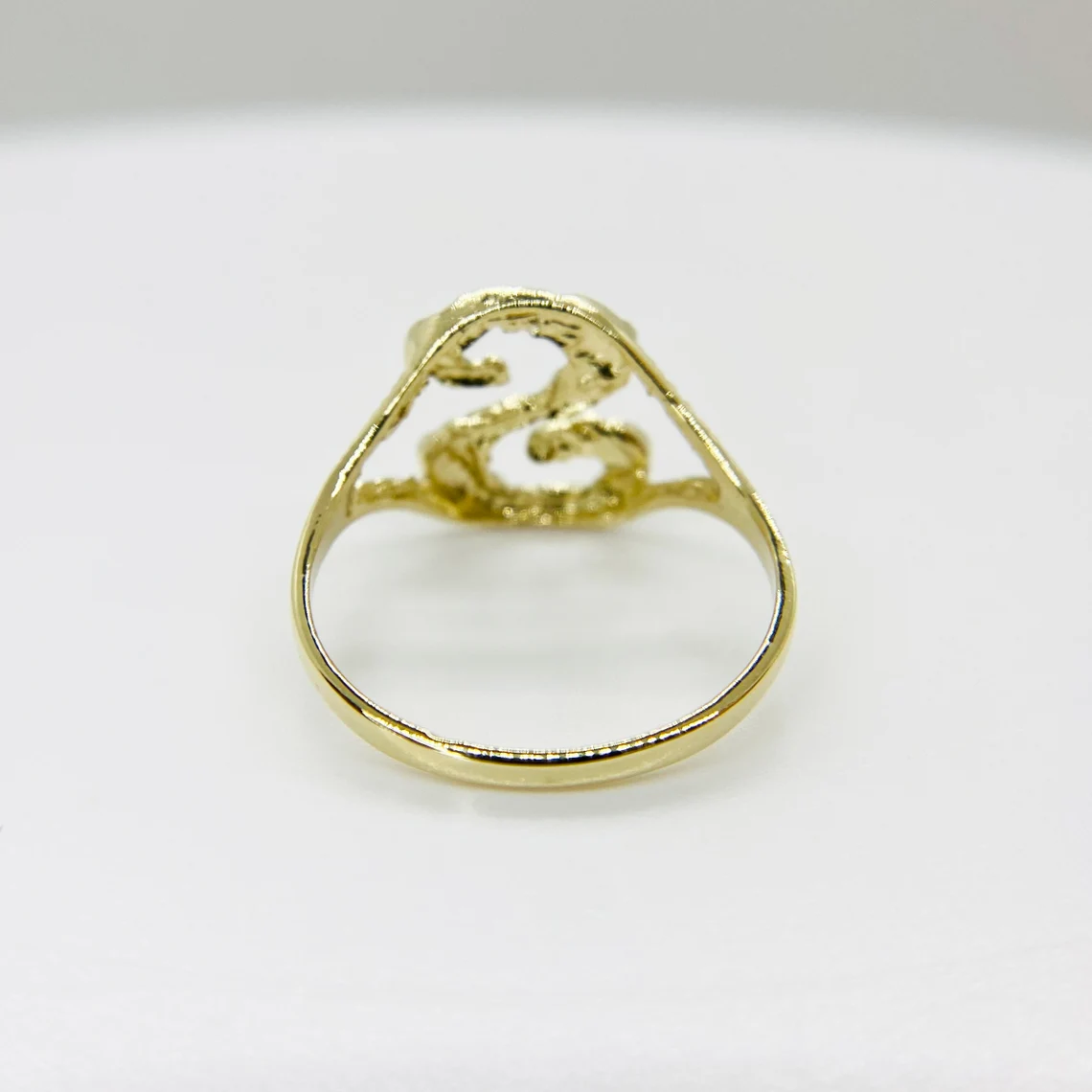 Initial Nugget Gold Plated Slim Cutom Engraved Ring
