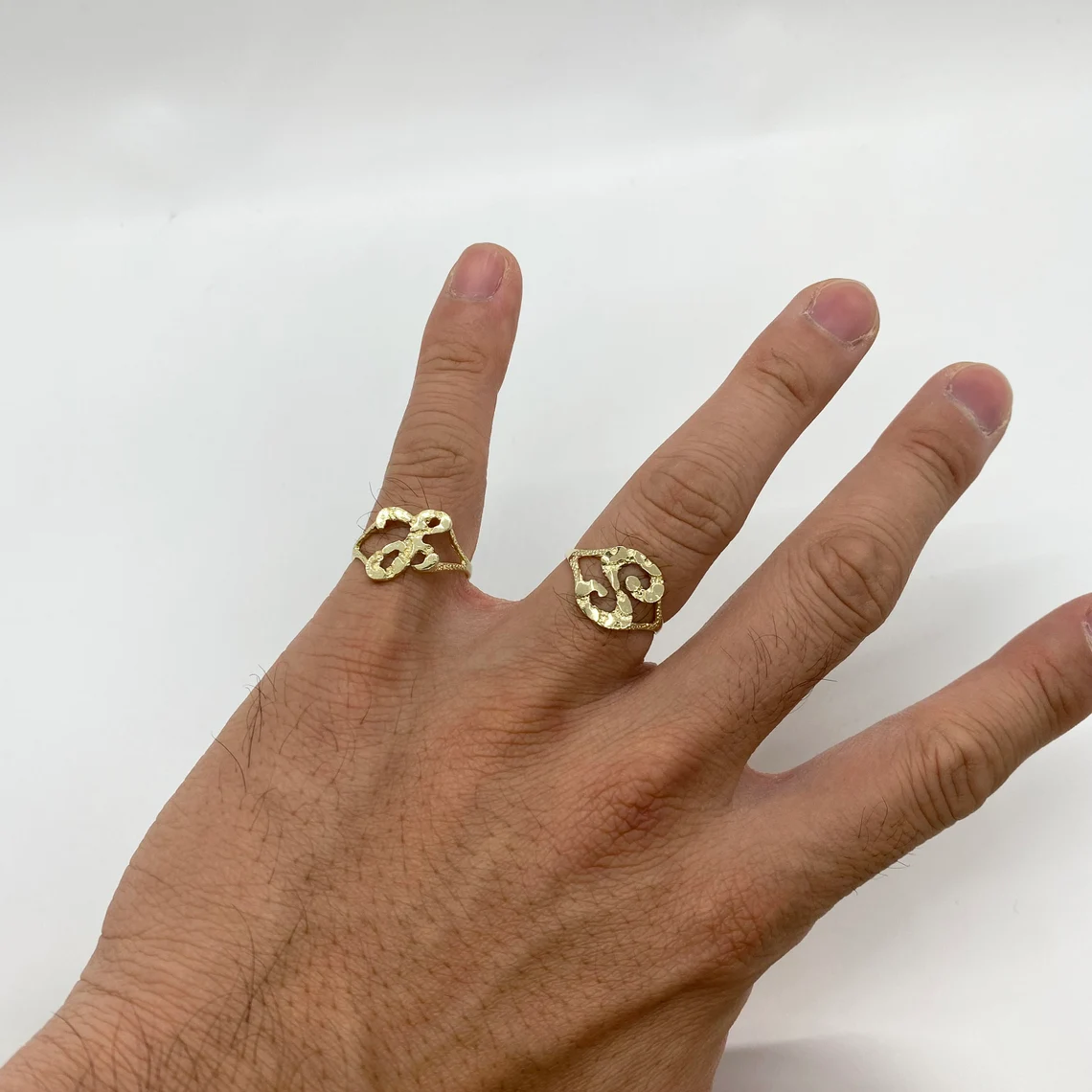 Initial Nugget Gold Plated Slim Cutom Engraved Ring