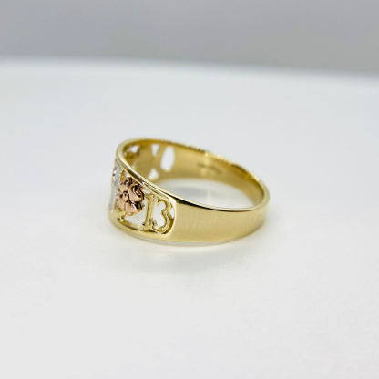 Elephant Flower Design Personalized Engraved Ring