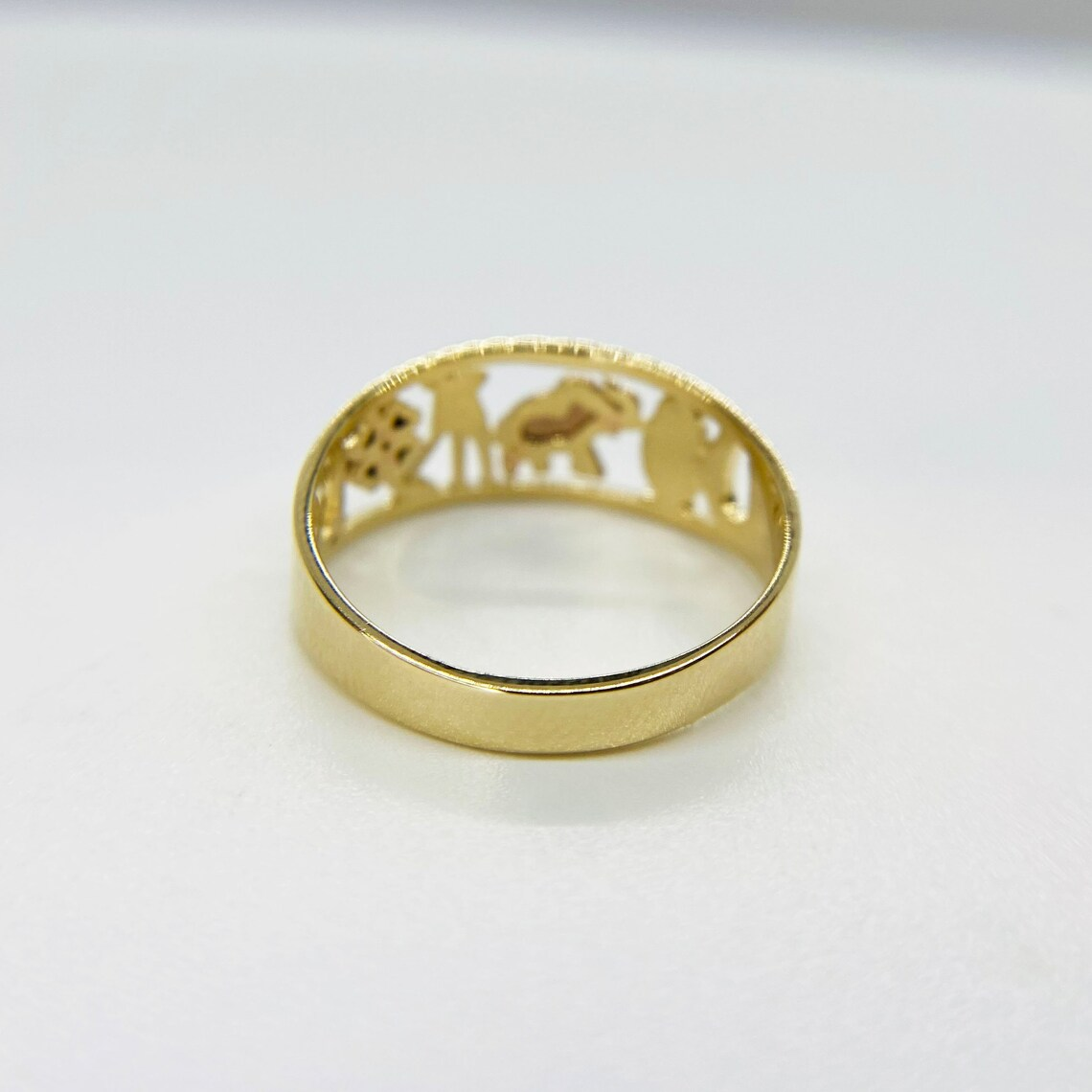 Elephant Flower Design Personalized Engraved Ring