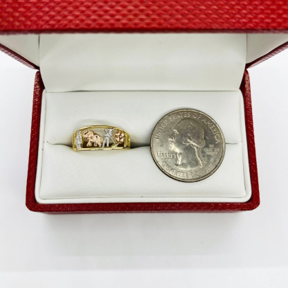 Elephant Flower Design Personalized Engraved Ring