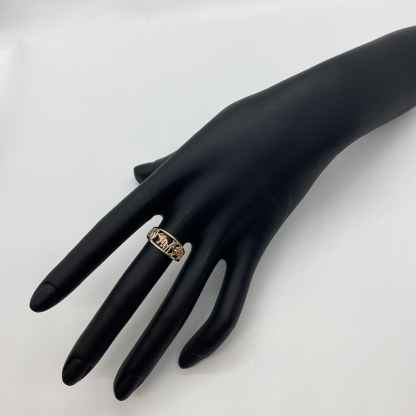 Elephant Flower Design Personalized Engraved Ring