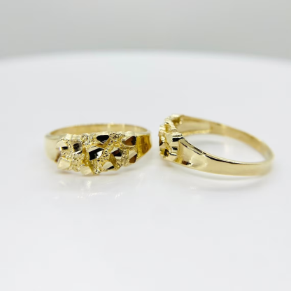 Gold Plated Nugget Personalized Engraved Ring