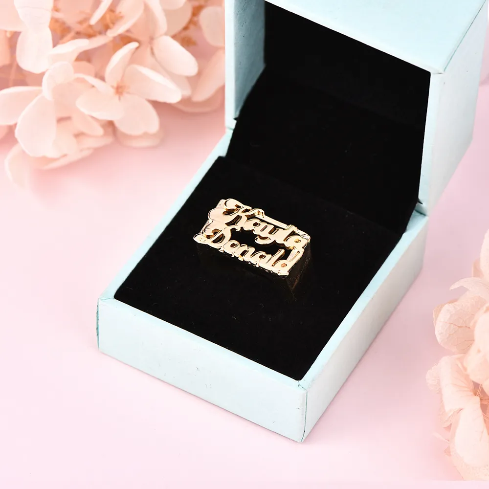 Heart Two Names Pendant Personalized Name Necklace Name Bracelet And Name Ring Set